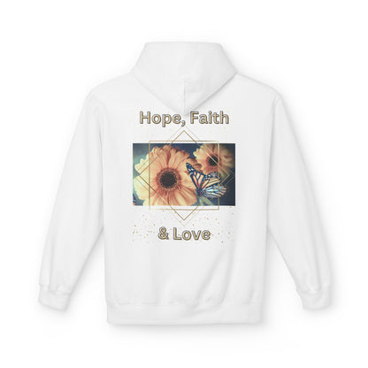 Hope, Faith & Love Motivational and Cosy Hoodie, for every occasion.